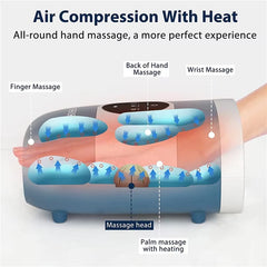 Wireless Air Compression Hand Massager with Therapeutic Heat