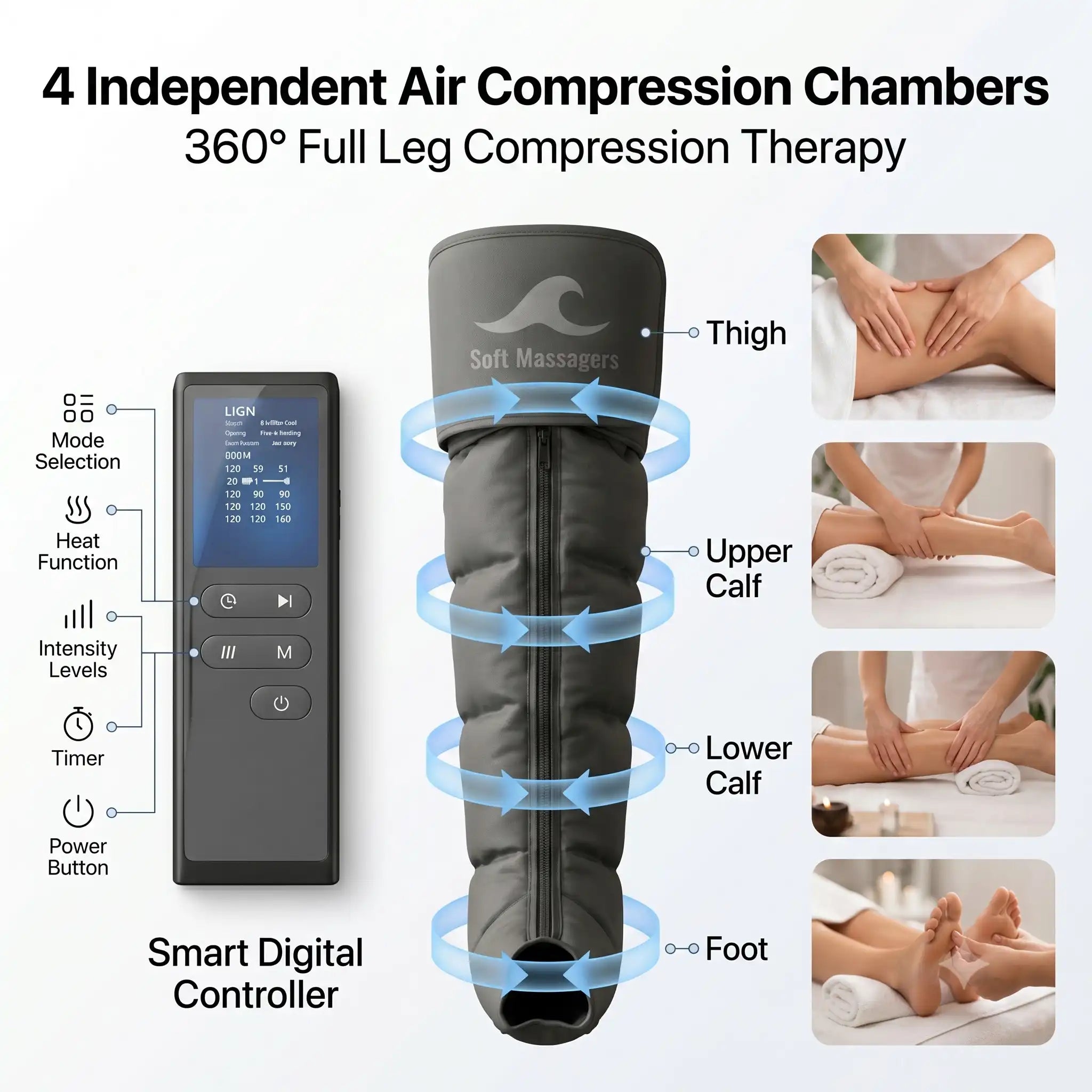 Elite 4-Chamber Air Compression Leg Recovery Boots