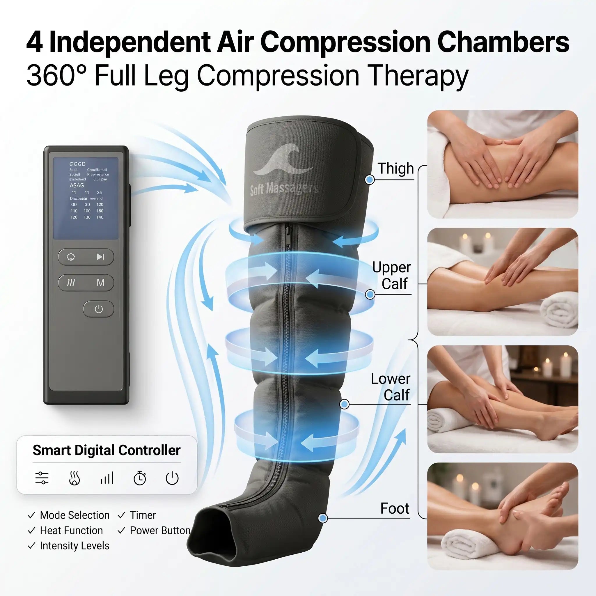 Elite 4-Chamber Air Compression Leg Recovery Boots