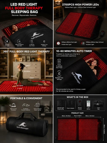 LED Red Light Full Body Therapy Sleeping Bag