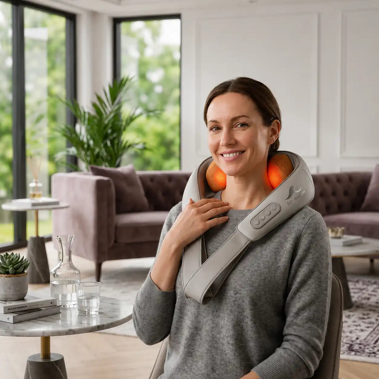 Premium 6D Hand-Simulated Neck & Shoulder Massager with Advanced Heat Therapy