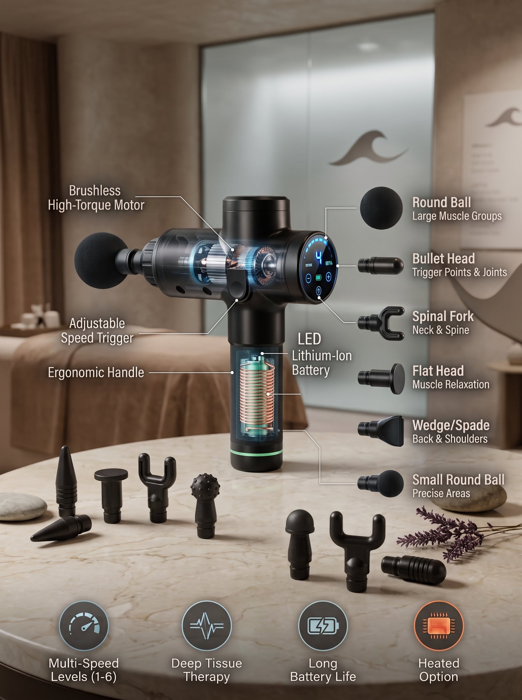 Elite Performance Deep Tissue Percussion Massage Gun