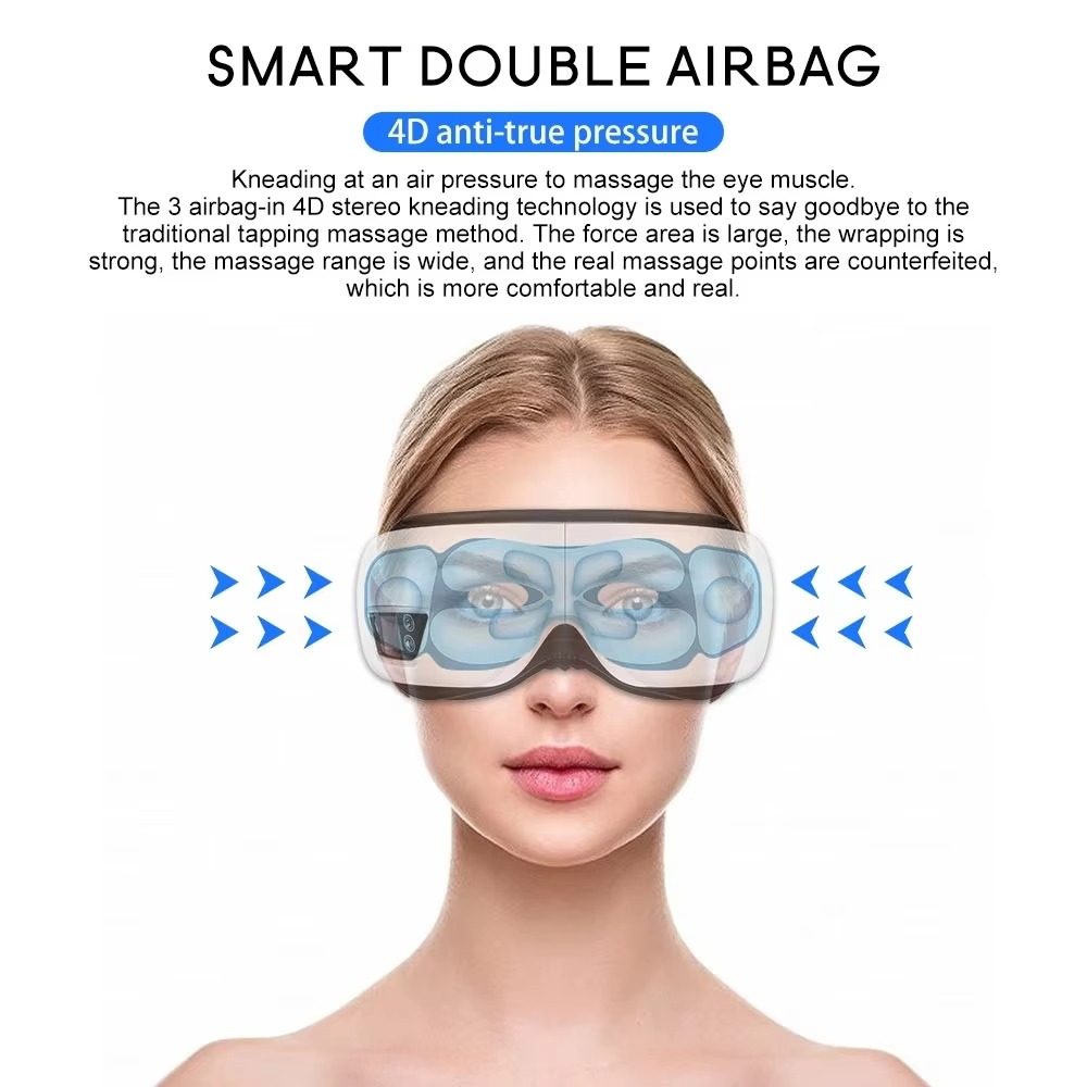 Professional 6D Smart Air Compression Eye Massager with Heat & Music