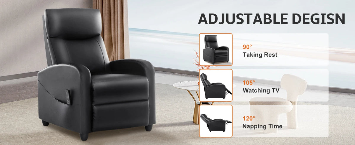 Modern Ergonomic Recliner Sofa with Integrated Massage