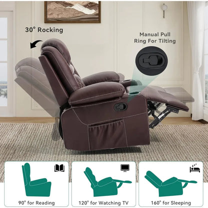Ultimate Relaxation Swivel Rocker Recliner with Heat & Massage