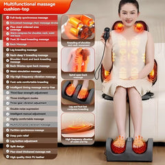 Infrared Full Body Shiatsu Massage Chair Pad & Foot Massager Set