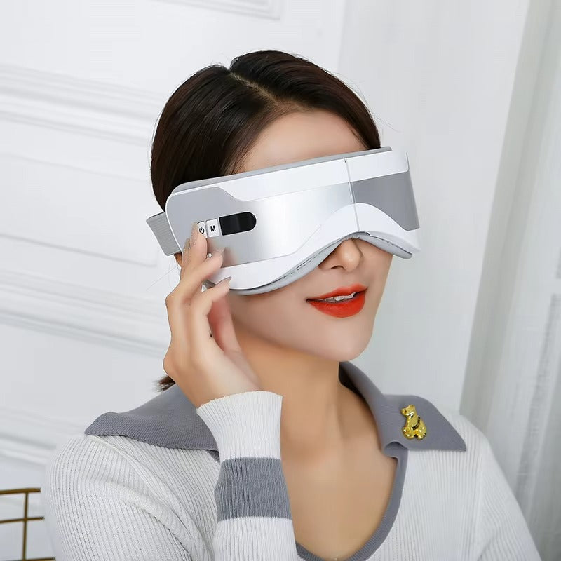 Portable Vibration Eyes Intelligent Massager Relieve Pressure Eye Massager Easy Control Machine White Comfortable Heat Massager