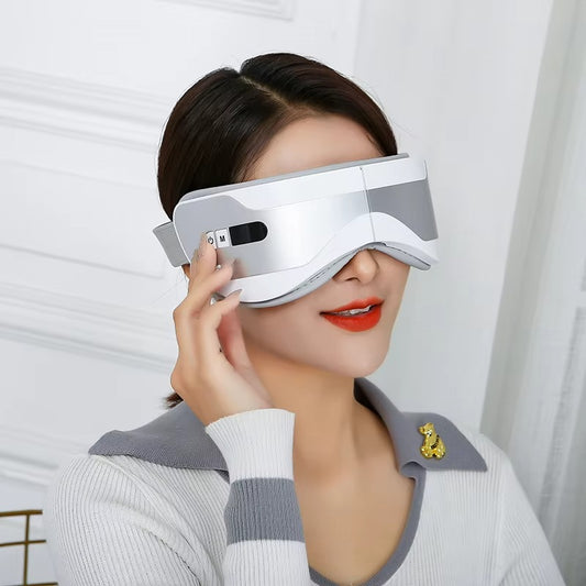 Portable Vibration Eyes Intelligent Massager Relieve Pressure Eye Massager Easy Control Machine White Comfortable Heat Massager
