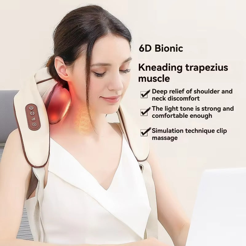 New Mini Pulse Beauty Shiatsu Manual Low Frequency Pulse 6D Electric Neck and Back Massager With Soothing Heat