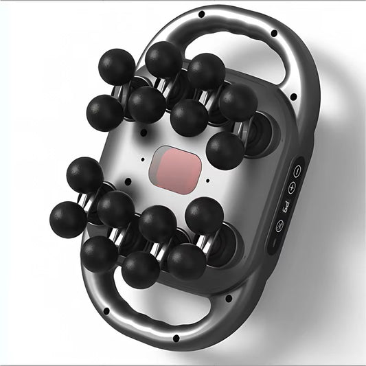 Smart Mini Sport Muscle Gun with 16 Massage Heads Personalized Body Relaxation Experience White Grey Color