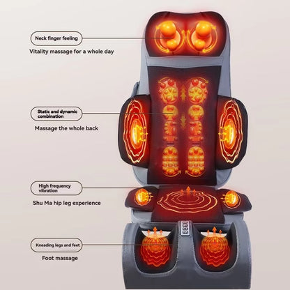 2025 Electric Infrared Shiatsu Chair Pad Full Body New Massage Bed with Roller Moves up with Foot Massager