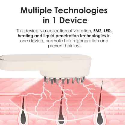 Synogal Red Light Vibrating electric Hair Growth Scalp Magic Brush Oil Bottle Applicator Hair Care Scalp Massager Comb