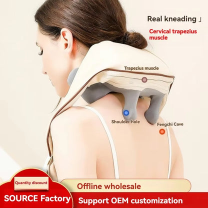 New Mini Pulse Beauty Shiatsu Manual Low Frequency Pulse 6D Electric Neck and Back Massager With Soothing Heat
