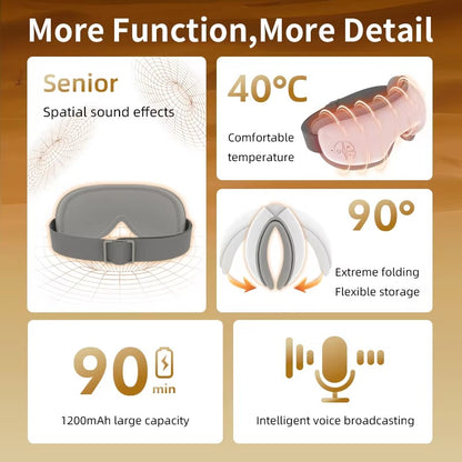 Smart Charging Bluetooth Soft Air Pressure Hot Compress Cross-Border Eye Massage