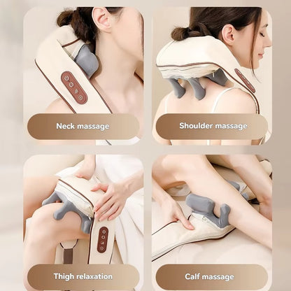New Mini Pulse Beauty Shiatsu Manual Low Frequency Pulse 6D Electric Neck and Back Massager With Soothing Heat
