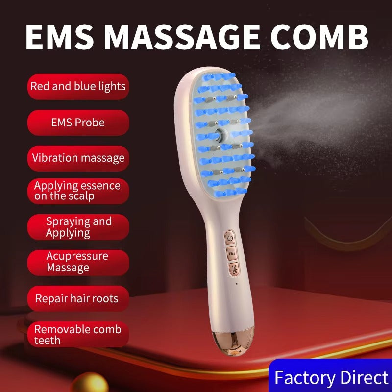 LED Light Therapy Hair Massager Comb Scalp Essence Application Brush for Hair Growth Head Massager