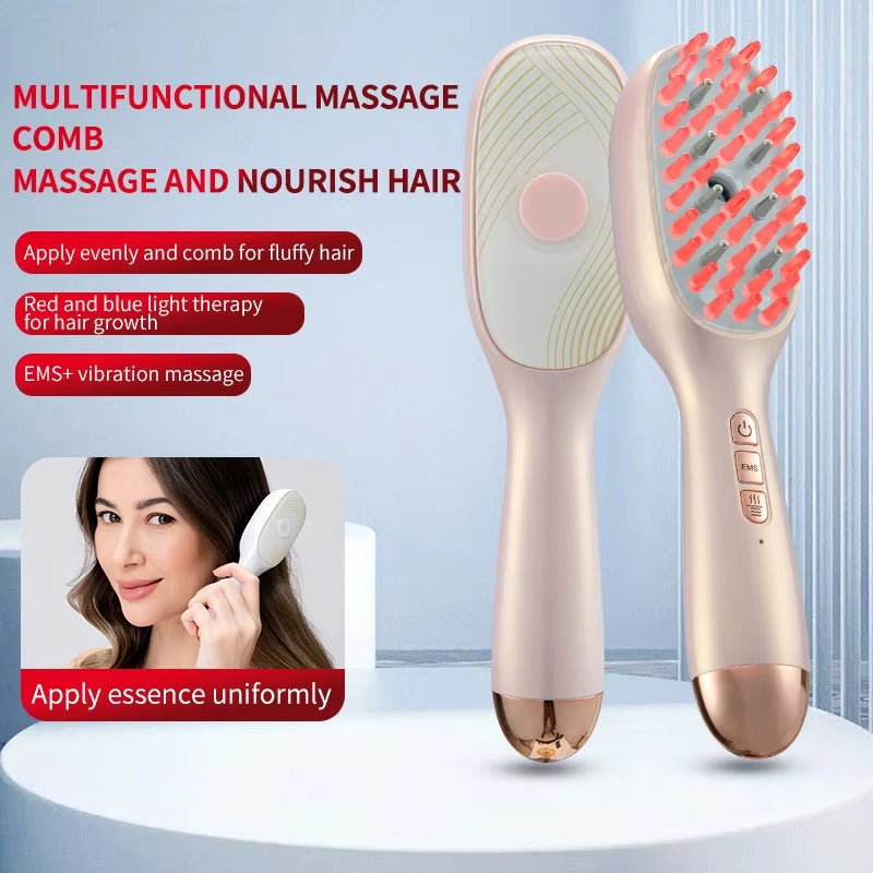 LED Light Therapy Hair Massager Comb Scalp Essence Application Brush for Hair Growth Head Massager