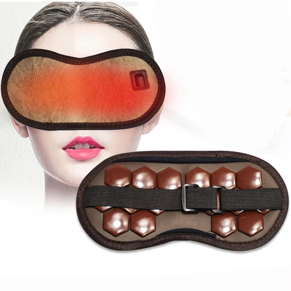 Gentle Warm Compress Heated Eye Mask Massage & Jade Stone Eye Pad for Relaxation, Work Breaks & Daily Comfort