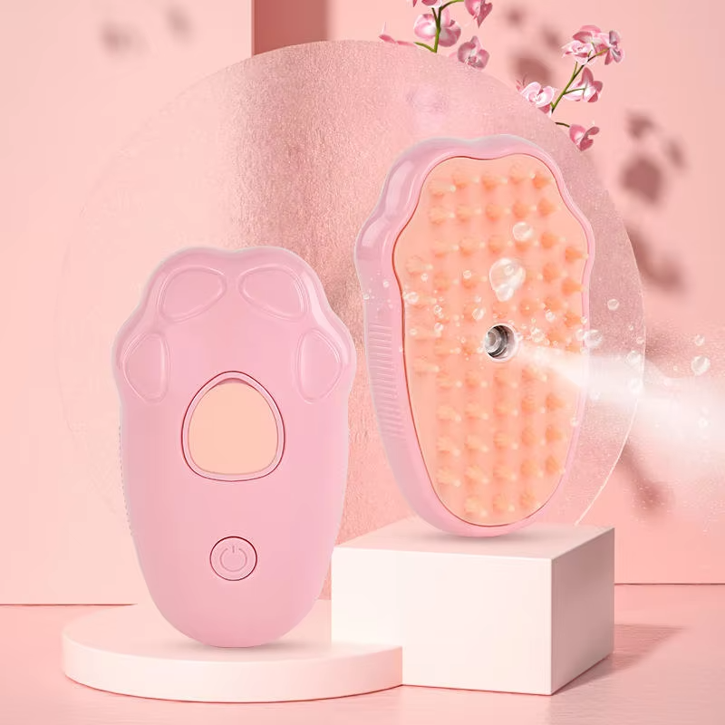 Popular Modern Silicone Pet Spray Comb Massage Brush for Cats Dogs-Battery Powered Anti-Fly Hair Removal Easy Clean All Seasons