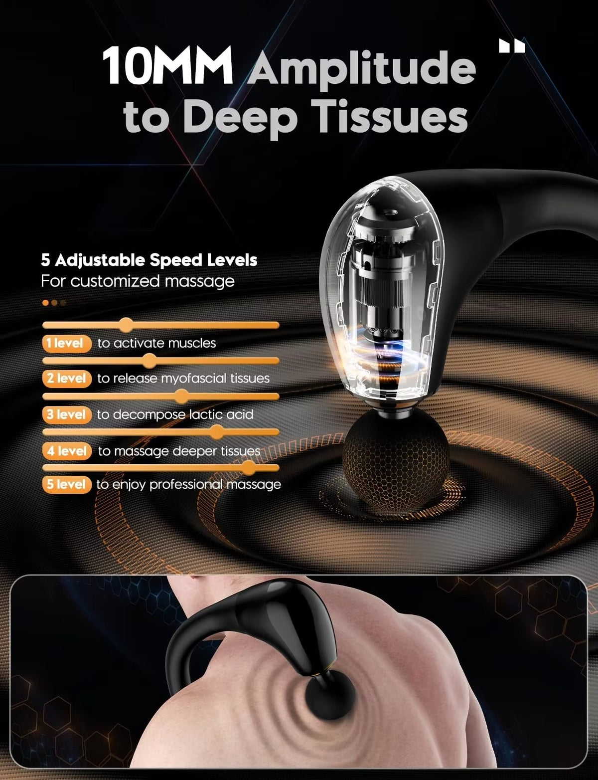 Long-Handle Electric Percussion Massage Hammer – Deep Tissue Body Relief
