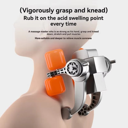 4D Full Body Shiatsu Massage Pillow Infrared Physiotherapy PU Leather Plug-In Cervical Spine Neck Back Waist Grey Home Use Oem