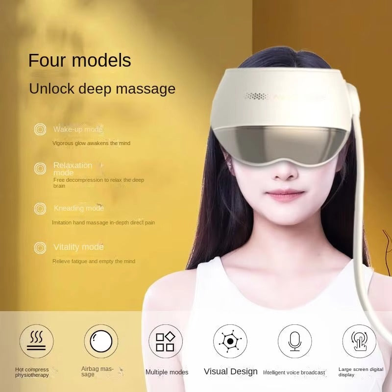 Smart Electric Head & Eye Sleep Aid Cap with Hot Compress