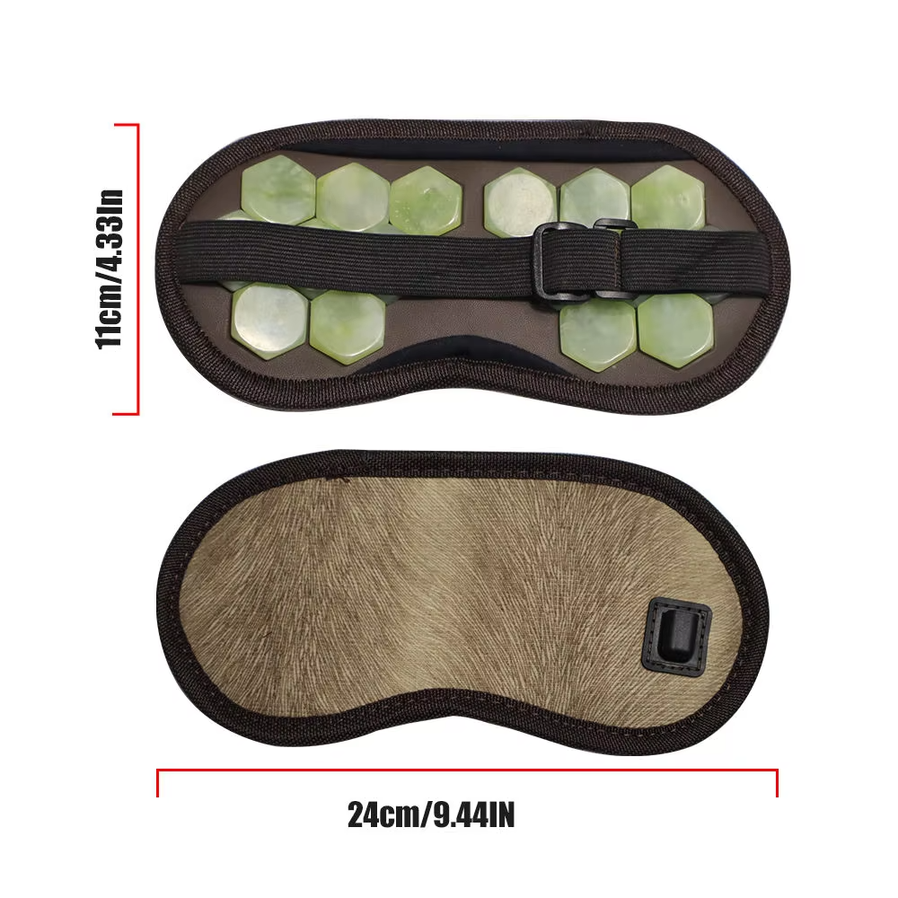 Natural Jade Stone Heated Eye Mask with Smart Temperature Control